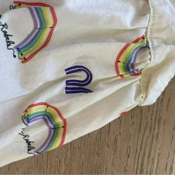 Neon Rebels Gloria Poplin Sundress Marshmallow Rainbow 2T $58 - Picture 2 of 4